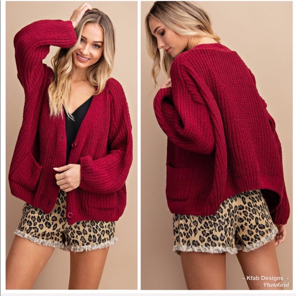 Sweaters - 🥰LAST! Button Front Chunky Chenille Cardigan